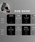 Size guide for Heavy Duty Steel Toe Overshoes Delivering Tough As Nails Protection On Rough Job Sites showing shoe sizes.