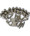 Upgrade Your Shop With 40 Pieces of Plasma Cutter Consumables Including Durable Electrodes And Cutting Tips For AG60 SG55 P60 60A Torches showing metallic electrodes and tips.