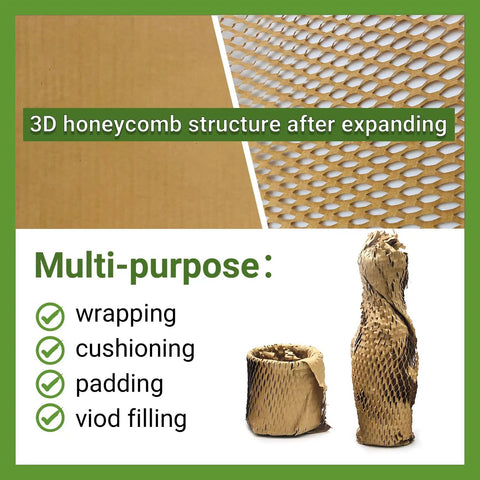 Dish Packing Kit Plate Protector Sleeves With Honeycomb Wrapping Paper Roll 15 Inch X 300 Feet Large Bubble Cushion Wrap
