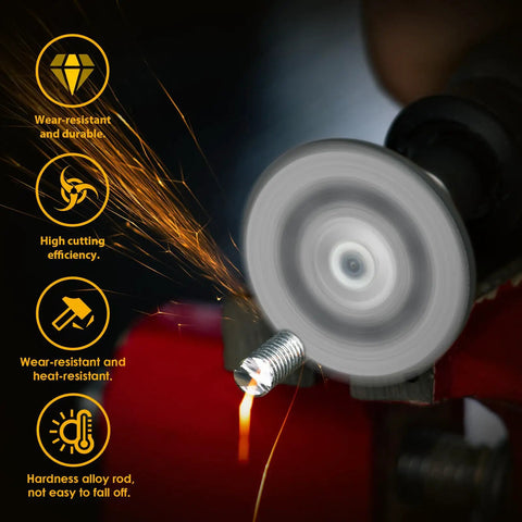 Dope 30 Piece Diamond Cutting Wheel Kit for Rotary Tools With 6 Mandrels and Screwdriver, sparks from 22mm disc cutting metal