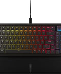 96 Percent Compact Mechanical Gaming Keyboard With Smooth Linear Switches That Hit Different Combined With A Built In LCD Stream Deck Rotary Knob And Dedicated Macro Buttons For Players Who Mean Business On The Battlefield, featuring customizable RGB keys.