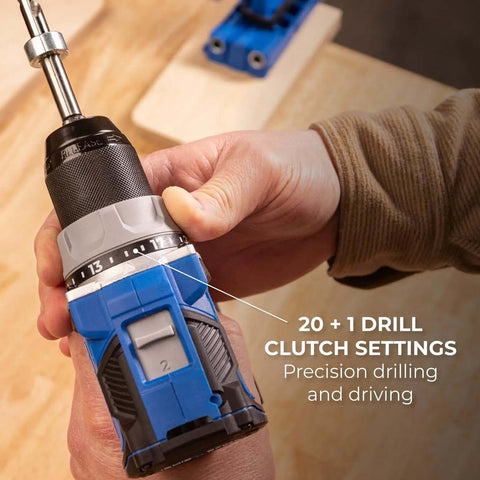 Compact Cordless 20V Drill And 1/4 Inch Impact Driver Combo Kit With Two Reliable Batteries Runs Smooth And Steady For Weekend Warrior Projects Daily Grind Repairs And Straightforward Diy Work showing drill clutch settings.