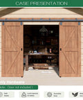 24Ft Beefy Black Exterior Sliding Barn Door Hardware Kit For Double Doors Built To Last Industrial Grade Wall Mounted Track System With 300 Lb Max Load Includes Hardware Only No Door