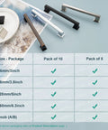 Different sizes of cabinet pulls including 10 Pack 5 Inch Cabinet Pulls In Oil Rubbed Bronze For Kitchen Cabinets Cupboards.