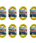 Heavy Duty 12 3 Gauge 100 Foot Lighted Extension Cord 8 Pack Yellow Outdoor Power Cable Built Like A Rock, displayed in packs.