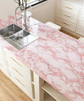Pink Marble Contact Paper for Countertops Peel And Stick Self Adhesive Vinyl Wrap Glossy Blush Pink Waterproof Oil Proof