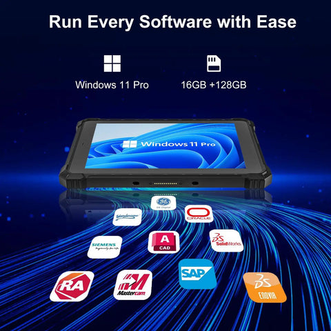 Built Like A Tank Ip68 Waterproof Rugged Tablet Showcasing A Roomy 10 1 Inch Display Running Windows 11 Pro With A Badass Intel Core Chipset For Heavy Duty Jobs Flows Smooth, featuring apps and 16GB RAM.