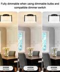 Six Light Chandelier Modern Industrial Ceiling Pendant for dining room with adjustable color temperature settings.