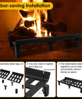 Heavy Duty 20 Inch Fireplace Grate For Wood Stoves And Fireplaces, Wrought Iron Log Holder with Labor-saving Installation