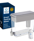 UltraMax Large Water Dispenser With Standard Filter BPA Free Reduces Copper Cadmium And Mercury Impurities Cuts Chlorine Taste And Odor In Your Kitchen Lasts About Two Months Or Forty Gallons Includes One Filter Big 27 Cup Capacity with box and filter