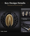 Key design details of Wakizashi Iaito Training Sword For Iaido Practice Unsharpened Stainless Steel Blade With Fuller Groove visible.