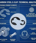 M5 E Clip Retaining Ring Set For 5mm Shafts External Circlip Snap Ring Washers Carbon Steel Black Oxide 300 Pieces