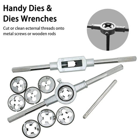 110 Piece Tap And Die Set For Threads M2 To M18 With Pro Grade Adjustable Handles Hardened Alloy Steel Full Accessories
