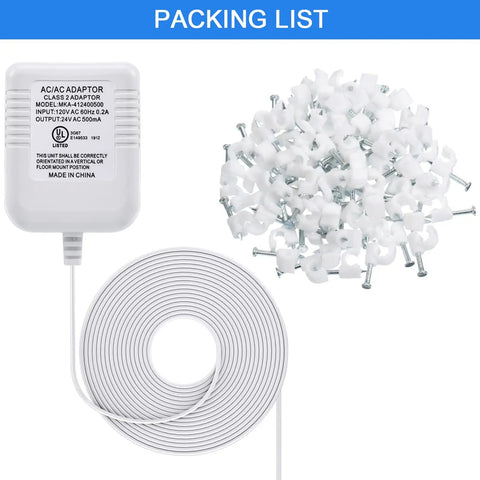Plug In 24V C Wire Thermostat Adapter For Nest Ecobee Sensi Honeywell Smart WiFi with power supply and mounting clips