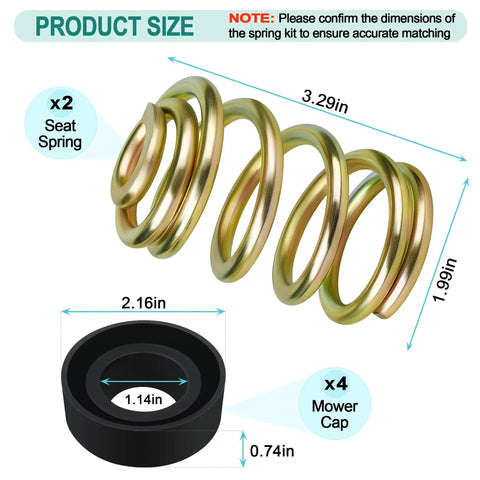 Seat Suspension Kit For Zero Turn Mowers And Lawn Tractors Replacement Mower Compression Seat Spring 283516 And Cap 422127 dimensions