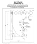 Top Shelf Smooth Operation Heavy Duty Cable Drive Bathtub Drain Trim Kit design diagram with dimensions and parts labeled.
