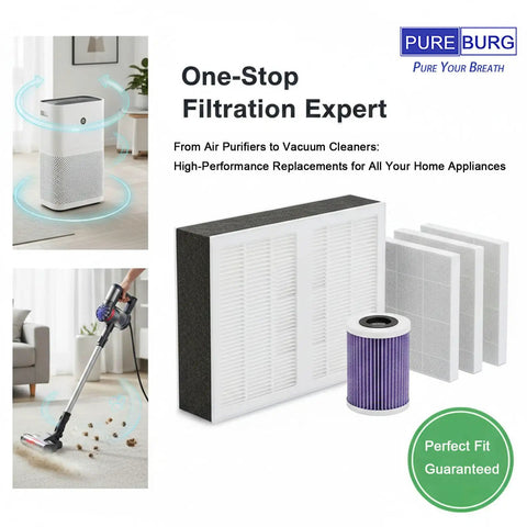 2 Pack True HEPA Replacement Filter For Elechomes EPI236 Air Purifiers With H13 4 Stage Filtration and Activated Carbon