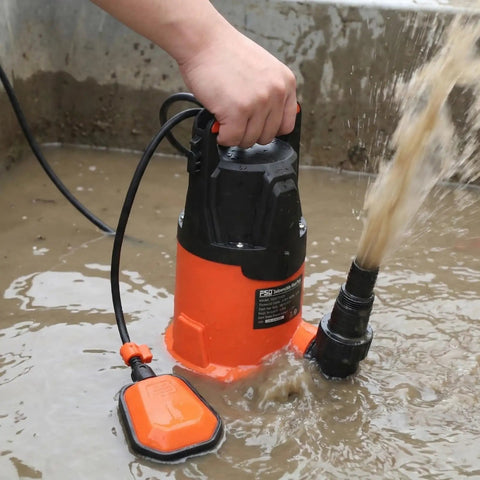 Beefy 1HP Submersible Sump Pump For Dirty Water And Clean Water, 4200GPH, 29 Ft Lift, Solids Up To 1.25 Inches, Auto Float Switch