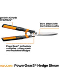 23 Inch Hedge Shears With PowerGear2 Technology That Multiplies Power For Less Effort, SoftGrip Handles And Shock Absorbing Bumpers