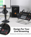 10 Channel Podcast Mixer And Audio Interface With Pro Preamps, 48V Phantom Power, Bluetooth, setup for streaming and recording