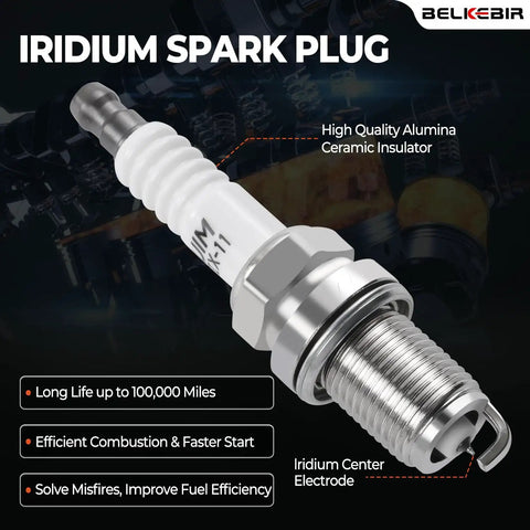 Iridium spark plug from Ignition Coil Packs And Iridium Spark Plugs Set Drop In For 2.0L L4 Engines Fits 2005-2018 Audi A3 A4 A5 A6 Q3 Q5 TT And 2006-2017 VW CC Eos GTI Golf Jetta Passat Tiguan UF529 4464 Replacement