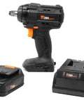 Brushless Cordless Impact Wrench With 20V Max Power 2.0Ah Li Ion Battery And Charger Delivers Up To 3400 Impacts And 2300 RPM