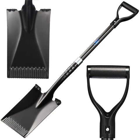Lightweight Carbon Fiber Shovel With Ergonomic Handle For Gardening, Heavy Duty Flat Spade For Digging And Edging, 43 Inch Long Trenching Tool