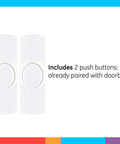 Wireless Doorbell Kit With Plug In Receiver And Two Push Buttons Eight Melodies Four Volume Levels 150 Foot Range Sweet Setup For Classrooms And Home White No Wiring Required - Two push buttons detail view