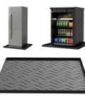 Non Slip Silicone Mat For Mini Fridges And Appliances 19.7x19.7x0.5 Inch Spill Proof Drip Prevention shown with fridge and cooler