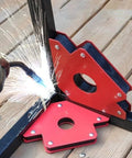 Premium 6Pcs Heavy Duty Welding Magnets With Strong Suction For Secure Metal Holding And Clamping During Precision Fabrication Tasks To Free Your Hands in use with welding.