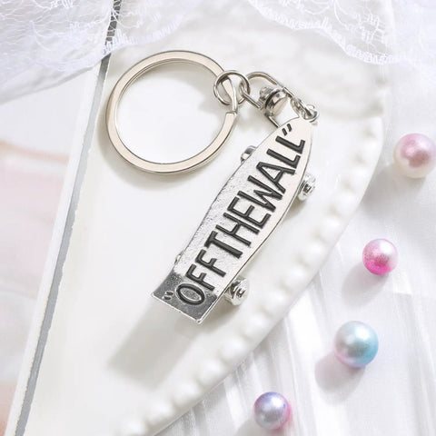 Skateboard Keychain Accessory Realistic Metal Deck Pendant For Men And Women Dope Skateboarding Gift For Friends Boyfriend Birthday Or Christmas A Durable Mini Deck Charm