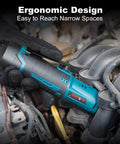 Cordless Electric Ratchet Wrench Kit Three Eighths Inch 400 RPM 12V Power Ratchet Driver used in car engine for repairs