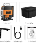 Green Laser Level Self Leveling Kit With 16 Laser Lines, 4x360 Degree Coverage, 150ft Range, magnetic stand, USB cable