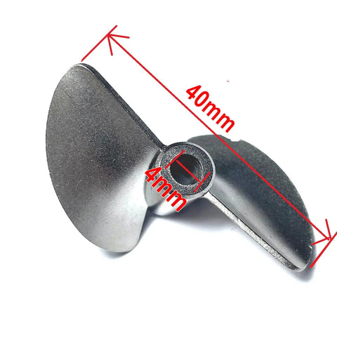 Beefed-Up 4mm Metal Propeller Upgrade For UDI Arrow RC Boats, High-Performance Rotor Blade Compatible With UDI005 UDI022 5 005, Durable Wear-Resistant Part For Remote Control Boats depicting 40mm diameter and 4mm bore measurements