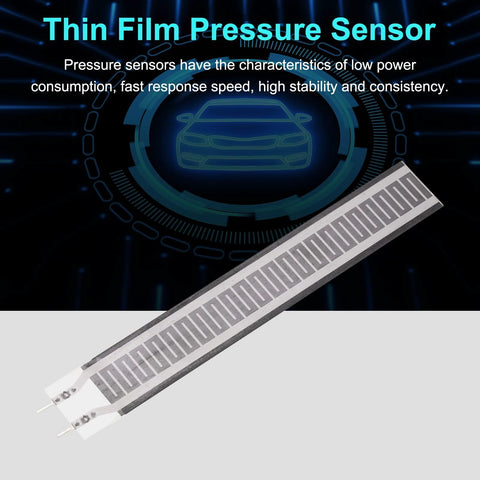 Thin film pressure sensor strip FSR408, 2-pack, gray with rectangular sensing grid and dual leads