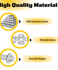 Heavy Duty M6 Stainless Steel Flat Washers 18 Mm Fender Style for screws and bolts 304 Stainless 50 pcs, high quality material