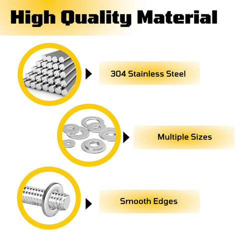 Heavy Duty M6 Stainless Steel Flat Washers 18 Mm Fender Style for screws and bolts 304 Stainless 50 pcs, high quality material