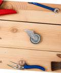 Heavy Duty Sliding Door Guide Wheel And Caster Kit With Bottom Floor Guide For Barn Doors And Gates on wooden surface.