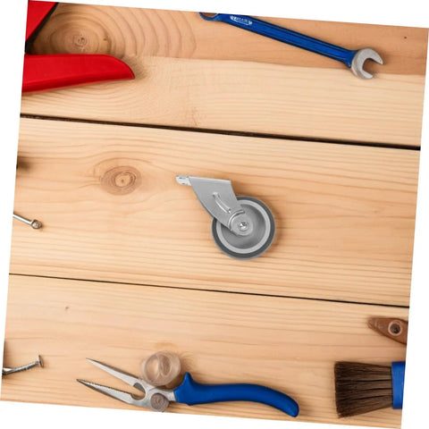 Heavy Duty Sliding Door Guide Wheel And Caster Kit With Bottom Floor Guide For Barn Doors And Gates on wooden surface.
