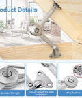 2 Pack Heavy Duty Folding Lid Stay Hinges With Soft Close Action Zinc Alloy Adjustable Tension No Slam Up To 50lb for Wooden Boxes