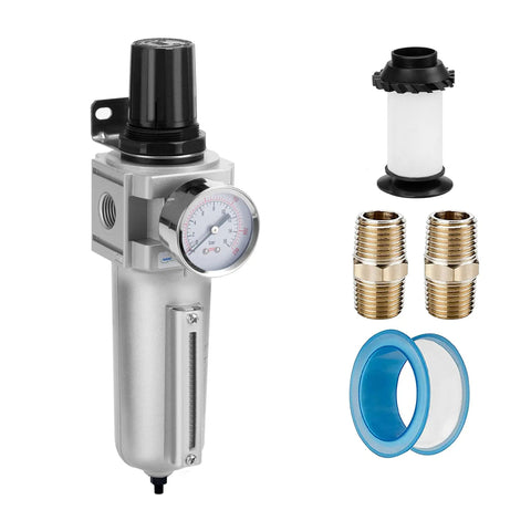 Industrial Grade Heavy Duty Particulate Filter And Air Regulator With Metal Bowl For Paint Spray Three Quarter Inch NPT Manual Drain