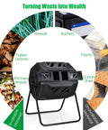 43 Gallon Composting Tumbler With Dual Chamber Design And Two Sliding Doors For Continuous High Volume No Fuss Backyard Composting