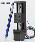 Premium 50mm Mini Linear Stage Actuator with 28 by 30 Stepper Motor, compact design, with T threaded lead screw for DIY CNC routers.