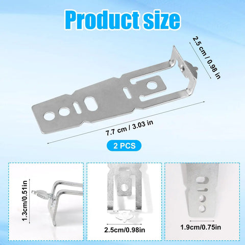 Solid Rock Dishwasher Mounting Brackets 2 Piece No Sweat Heavy Duty Retainer Clips For Quartz Countertops And Under Cabinet Walls Simple Setup Lockdown Kit Compatible With Standard Appliance Sizes 7.7 cm stainless steel clips