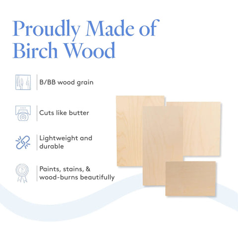 One Eighth Inch Baltic Birch Plywood Sheets 12 By 24 Inches Box Of 6 Bbb Grade showing B/BB wood grain and lightweight durable panels.