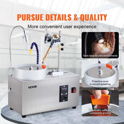 Gem Faceting Machine Pro Grade For Jewelry Making With 180W Jade Grinding And Polishing Adjustable 0 To 2980 RPM setup