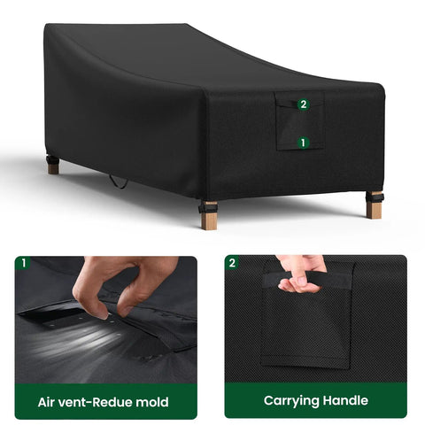 Durable Outdoor Chaise Lounge Cover for Patio Furniture Waterproof and UV Resistant Built to Last with Air Vents All Weather Protection