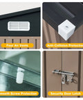 Features of Beefy 10x12 Ft Outdoor Metal Shed With Floor And Lockable Double Doors Heavy Duty Galvanized Steel Storage