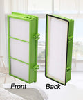 Front and back view of Holmes Aer1 Compatible Replacement Filters Pack for Home Air Purifiers.