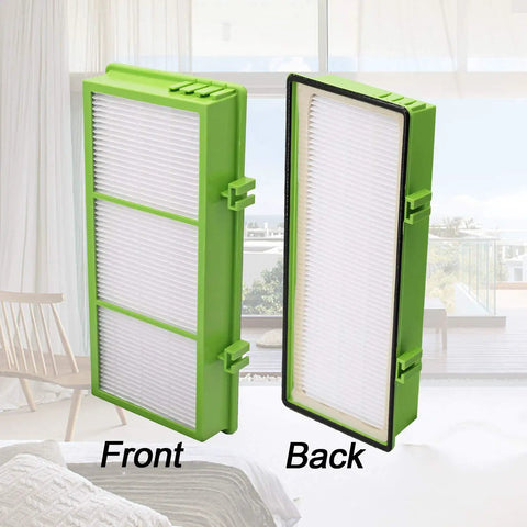 Front and back view of Holmes Aer1 Compatible Replacement Filters Pack for Home Air Purifiers.